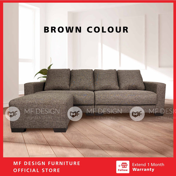 LOREX L-Shape Sofa Fabric Multifunctional Sofa Bed 4 Seater Sofa Rumah Ruang Tamu Sofa Bentuk L