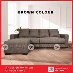 LOREX L-Shape Sofa Fabric Multifunctional Sofa Bed 4 Seater Sofa Rumah Ruang Tamu Sofa Bentuk L