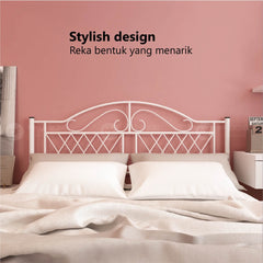 MF DESIGN Gentry Queen Size Bed Frame Katil Besi Queen Bed Murah Katil Metal Double Bed Frame White Katil Besi Putih