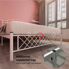 MF DESIGN Gentry Queen Size Bed Frame Katil Besi Queen Bed Murah Katil Metal Double Bed Frame White Katil Besi Putih