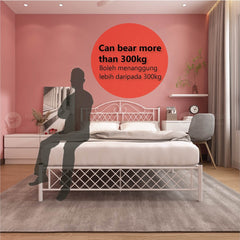 MF DESIGN Gentry Queen Size Bed Frame Katil Besi Queen Bed Murah Katil Metal Double Bed Frame White Katil Besi Putih