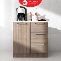 (Clearance) Frey Series Kitchen Cabinet 1+3 Storage Cabinet With Drawer Integrated Shelf Cabinet Dapur Kabinet Rak Dapur
