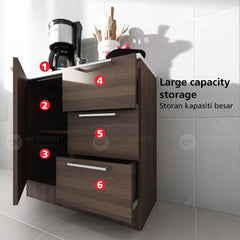 (Clearance) Frey Series Kitchen Cabinet 1+3 Storage Cabinet With Drawer Integrated Shelf Cabinet Dapur Kabinet Rak Dapur