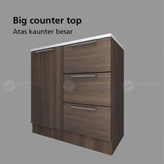(Clearance) Frey Series Kitchen Cabinet 1+3 Storage Cabinet With Drawer Integrated Shelf Cabinet Dapur Kabinet Rak Dapur