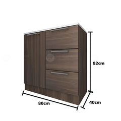 (Clearance) Frey Series Kitchen Cabinet 1+3 Storage Cabinet With Drawer Integrated Shelf Cabinet Dapur Kabinet Rak Dapur
