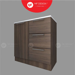 (Clearance) Frey Series Kitchen Cabinet 1+3 Storage Cabinet With Drawer Integrated Shelf Cabinet Dapur Kabinet Rak Dapur