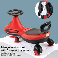 Mf Design Karter Twister Car with LED Light Twist Car Baby Self Powered Ride On Kids Children Plasma Car Kereta Budak