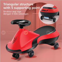 Mf Design Yori Twister Car with LED Light Twist Car Baby Self Powered Ride On Kids Children Plasma Car Kereta Budak