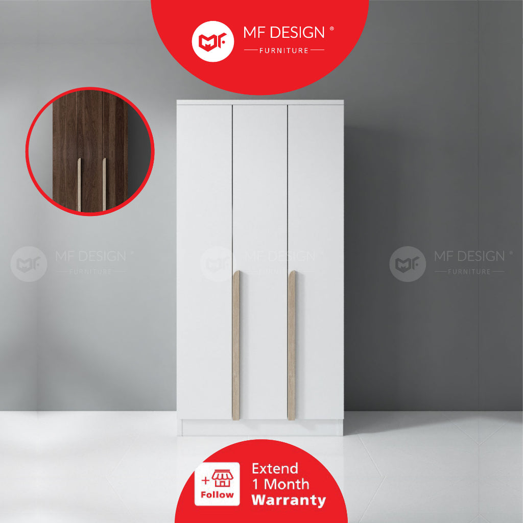Hugo 3 DOOR WARDROBE WITH DRAWER cabinet baju Almari storage baju kabinet wardrobe 2 door cabinet storage