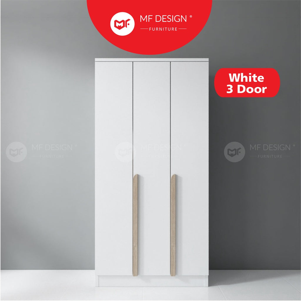 Hugo 3 DOOR WARDROBE WITH DRAWER cabinet baju Almari storage baju kabinet wardrobe 2 door cabinet storage