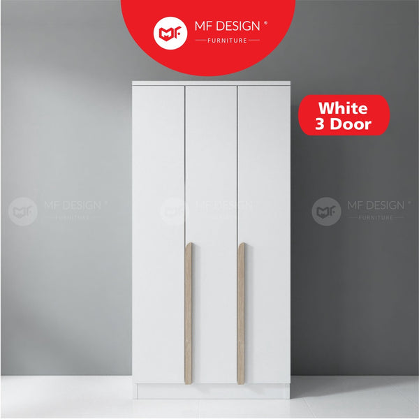 Hugo 3 DOOR WARDROBE WITH DRAWER cabinet baju Almari storage baju kabinet wardrobe 2 door cabinet storage