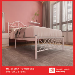 (With Box) MIX Single SIZE METAL BED FRAME Single Bed katil bujang WHITE KATIL BESI PUTIH bedframe iron bed