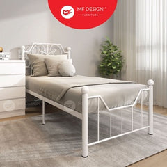 (With Box) MIX Single SIZE METAL BED FRAME Single Bed katil bujang WHITE KATIL BESI PUTIH bedframe iron bed