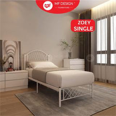 (With Box) MIX Single SIZE METAL BED FRAME Single Bed katil bujang WHITE KATIL BESI PUTIH bedframe iron bed