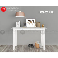 DETEL Console Table White Meja Console Meja Berlaci Meja simpan aksesories Meja Belajar Study Table Side Table