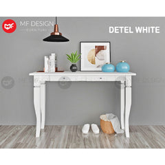 DETEL Console Table White Meja Console Meja Berlaci Meja simpan aksesories Meja Belajar Study Table Side Table
