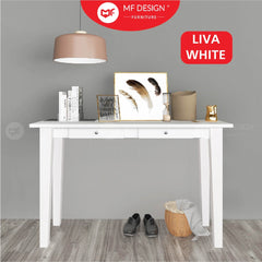 DETEL Console Table White Meja Console Meja Berlaci Meja simpan aksesories Meja Belajar Study Table Side Table