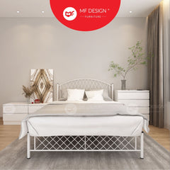 Type-C SUPER BASE QUEEN SIZE METAL BED FRAME Single Bed katil bujang WHITE KATIL BESI PUTIH bedframe iron bed