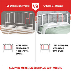 Type-C SUPER BASE QUEEN SIZE METAL BED FRAME Single Bed katil bujang WHITE KATIL BESI PUTIH bedframe iron bed