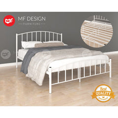 Type-C SUPER BASE QUEEN SIZE METAL BED FRAME Single Bed katil bujang WHITE KATIL BESI PUTIH bedframe iron bed