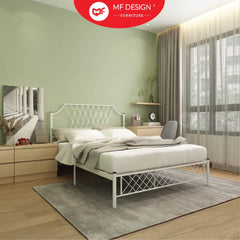 Type-C SUPER BASE QUEEN SIZE METAL BED FRAME Single Bed katil bujang WHITE KATIL BESI PUTIH bedframe iron bed