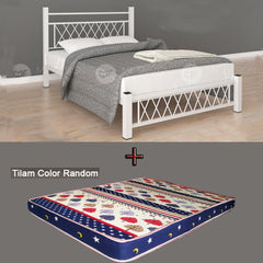 Type-C SUPER BASE QUEEN SIZE METAL BED FRAME Single Bed katil bujang WHITE KATIL BESI PUTIH bedframe iron bed