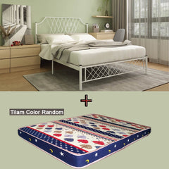 Type-C SUPER BASE QUEEN SIZE METAL BED FRAME Single Bed katil bujang WHITE KATIL BESI PUTIH bedframe iron bed