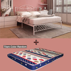 Type-C SUPER BASE QUEEN SIZE METAL BED FRAME Single Bed katil bujang WHITE KATIL BESI PUTIH bedframe iron bed
