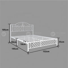 Type-A SUPER BASE QUEEN SIZE METAL BED FRAME Single Bed katil bujang WHITE KATIL BESI PUTIH bedframe iron bed