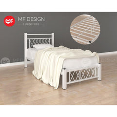 Type-A SUPER BASE QUEEN SIZE METAL BED FRAME Single Bed katil bujang WHITE KATIL BESI PUTIH bedframe iron bed