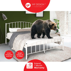 Type-A SUPER BASE QUEEN SIZE METAL BED FRAME Single Bed katil bujang WHITE KATIL BESI PUTIH bedframe iron bed