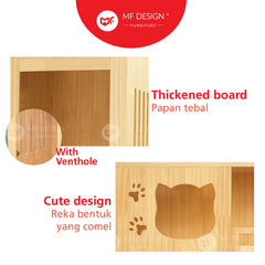 MF Design Bengal Cat Villa Cabinet Solid Wood Pet House Cat Cage Cat Bungalow Large Cat House Kucing