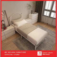 (With Box) NESTS Single SIZE METAL BED FRAME Single Bed katil bujang WHITE KATIL BESI PUTIH bedframe iron bed