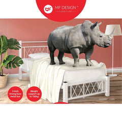 (With Box) NESTS Single SIZE METAL BED FRAME Single Bed katil bujang WHITE KATIL BESI PUTIH bedframe iron bed