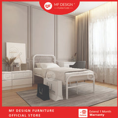 (With Box) NESTS Single SIZE METAL BED FRAME Single Bed katil bujang WHITE KATIL BESI PUTIH bedframe iron bed