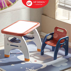 MF DESIGN RAFE Kids Table Set Children Study Table Plastic Toodler Armchair Fun Learning Desk Kanak Meja Kerusi Belajar