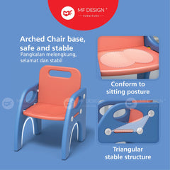 MF DESIGN RAFE Kids Table Set Children Study Table Plastic Toodler Armchair Fun Learning Desk Kanak Meja Kerusi Belajar