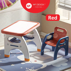 MF DESIGN RAFE Kids Table Set Children Study Table Plastic Toodler Armchair Fun Learning Desk Kanak Meja Kerusi Belajar