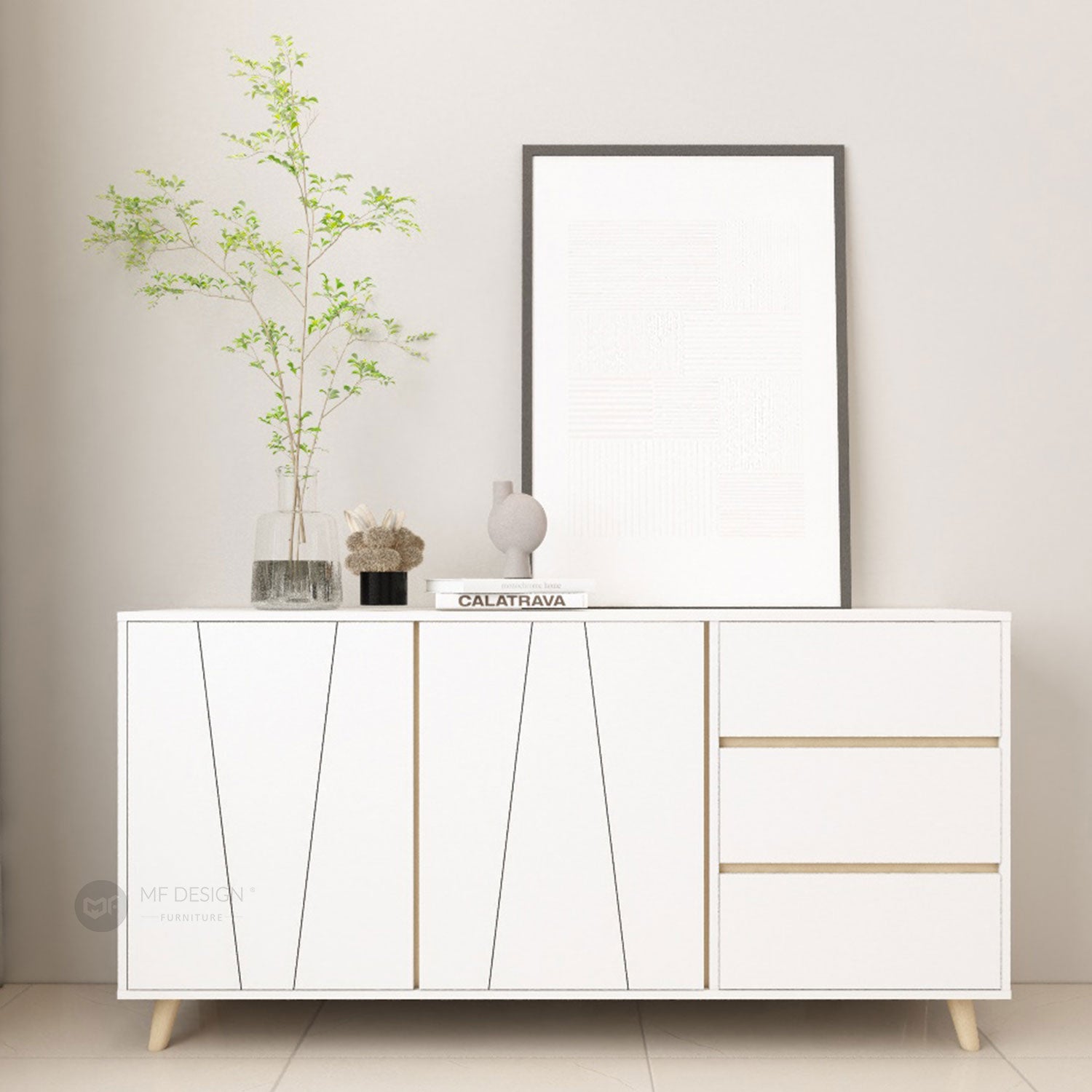 AURIS Side Board / Side Cabinet / Shoes Rack / Cabinet Kasut / Rak Almari Kasut Bertutup / TV Cabinet