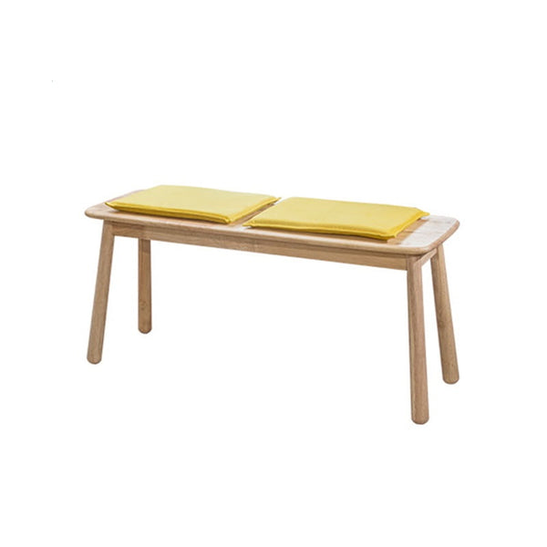 BERLY 2 bench with yellow cushion-Wood colour