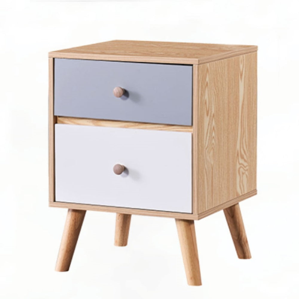 BANANA LEAF Side Table With Drawer - Solid Rubberwood
