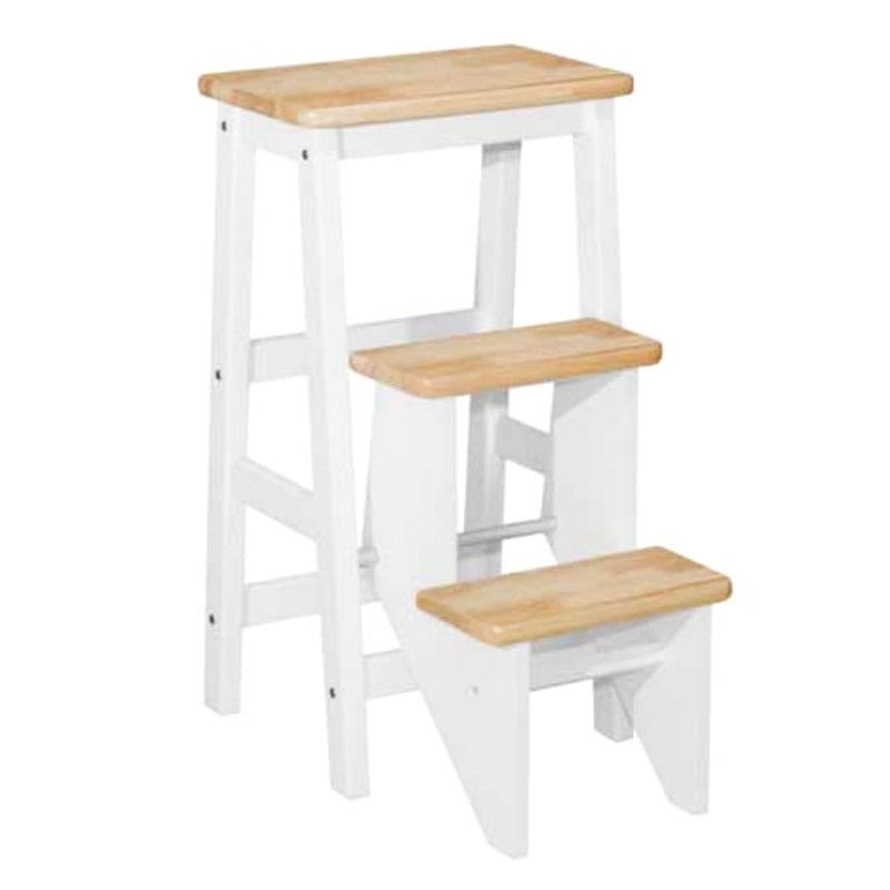 CELESTE Full Solid Rubberwood 29inc Step Stool- 4 Colors