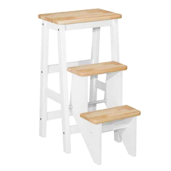 CELESTE Full Solid Rubberwood 29inc Step Stool- 4 Colors