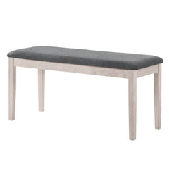 CONNIE Solid Wood Bench Chair with Cushion Seat – Natural White