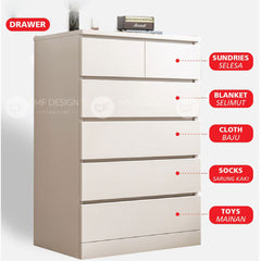 Chest Drawer 6 Layer Storage Cabinet
