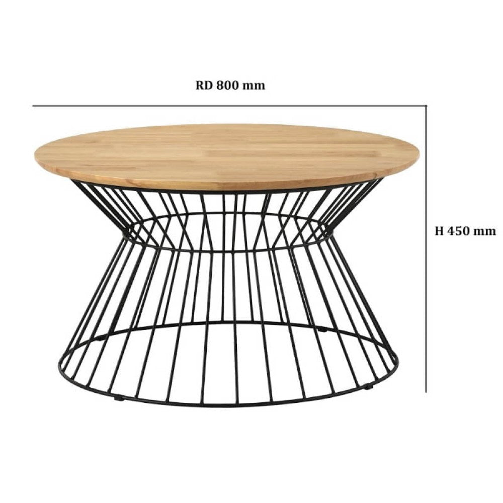 ELAINE Coffee Table with Metal Leg - Walnut