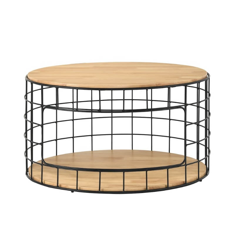 JOSEPHINE Coffee Table with Metal Leg - Natural