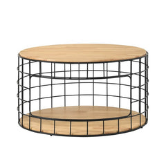 JOSEPHINE Coffee Table with Metal Leg - Natural