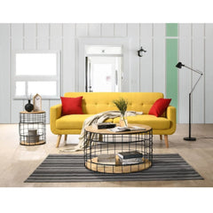 JOSEPHINE Coffee Table with Metal Leg – Walnut