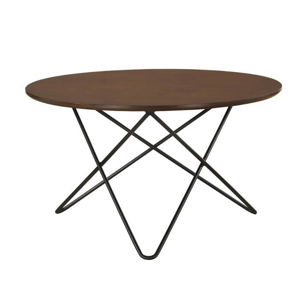 DOMIC Solid Wood Coffee Table with Metal Leg – Walnut